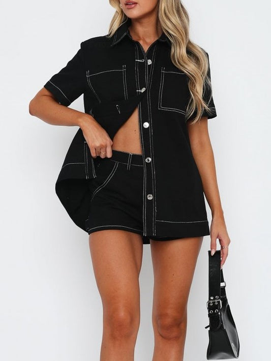 Ultramod Shirt With Shorts Black Set
