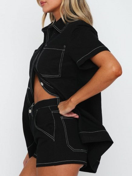 Ultramod Shirt With Shorts Black Set