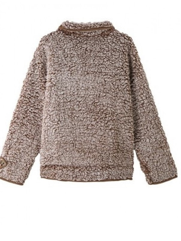 Winter Style Gradient Button Up Coffee Fluff Coat