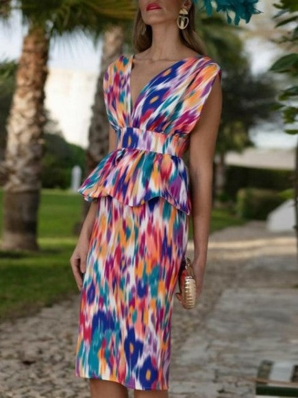 Attractive Geometric Print Skirt Co Ord Set
