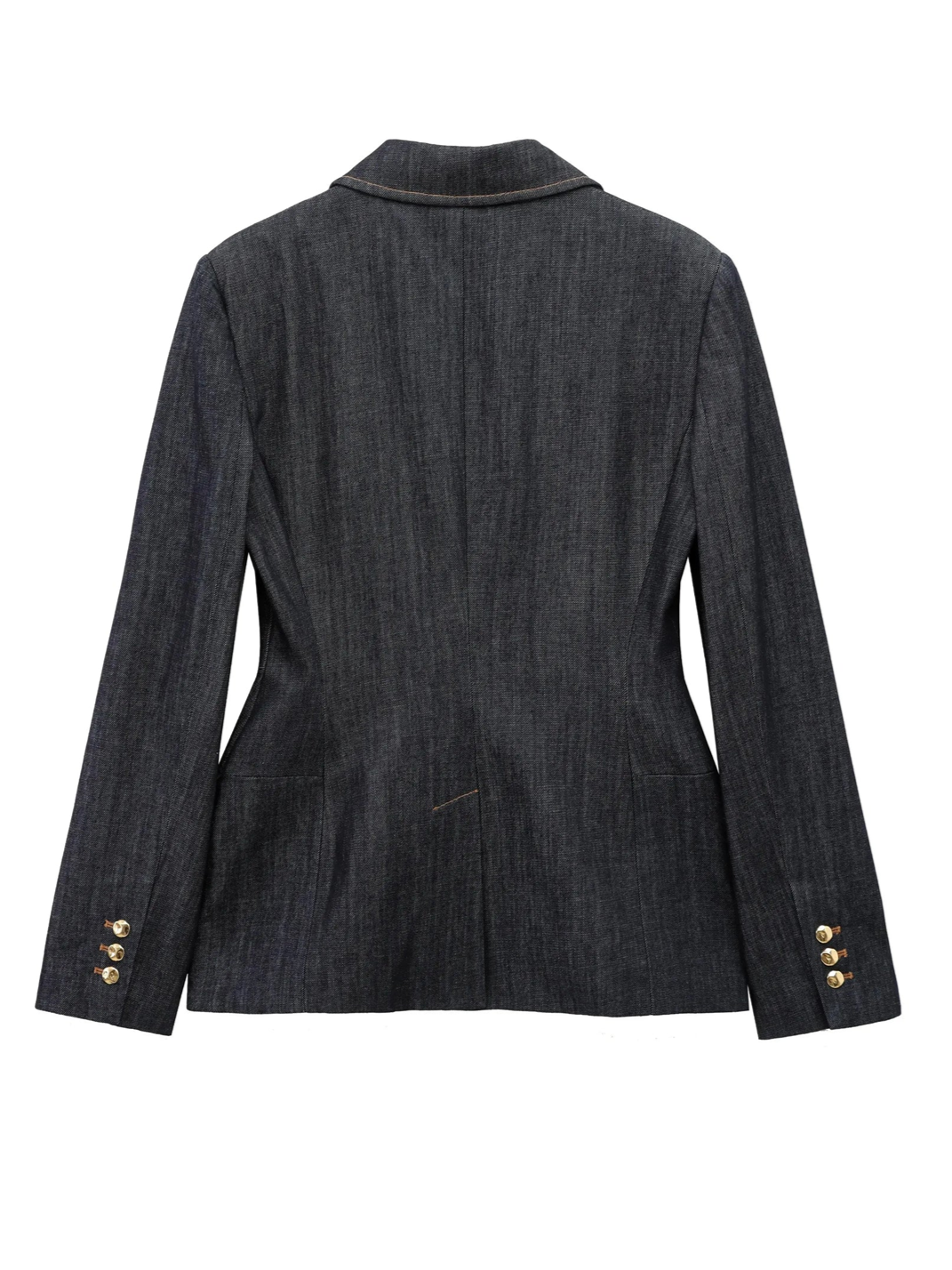 Chic Denim Peplum Tube Top , Blazer With Pants Blue Co ord Set