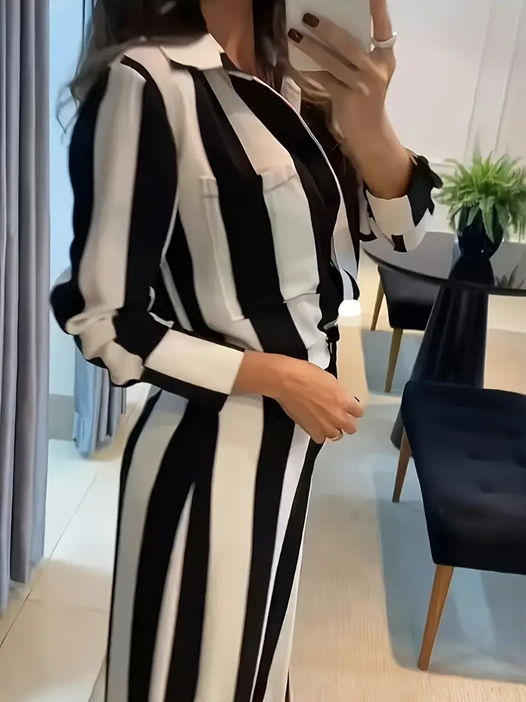 Classy Monochrome Black & White Co ord Set