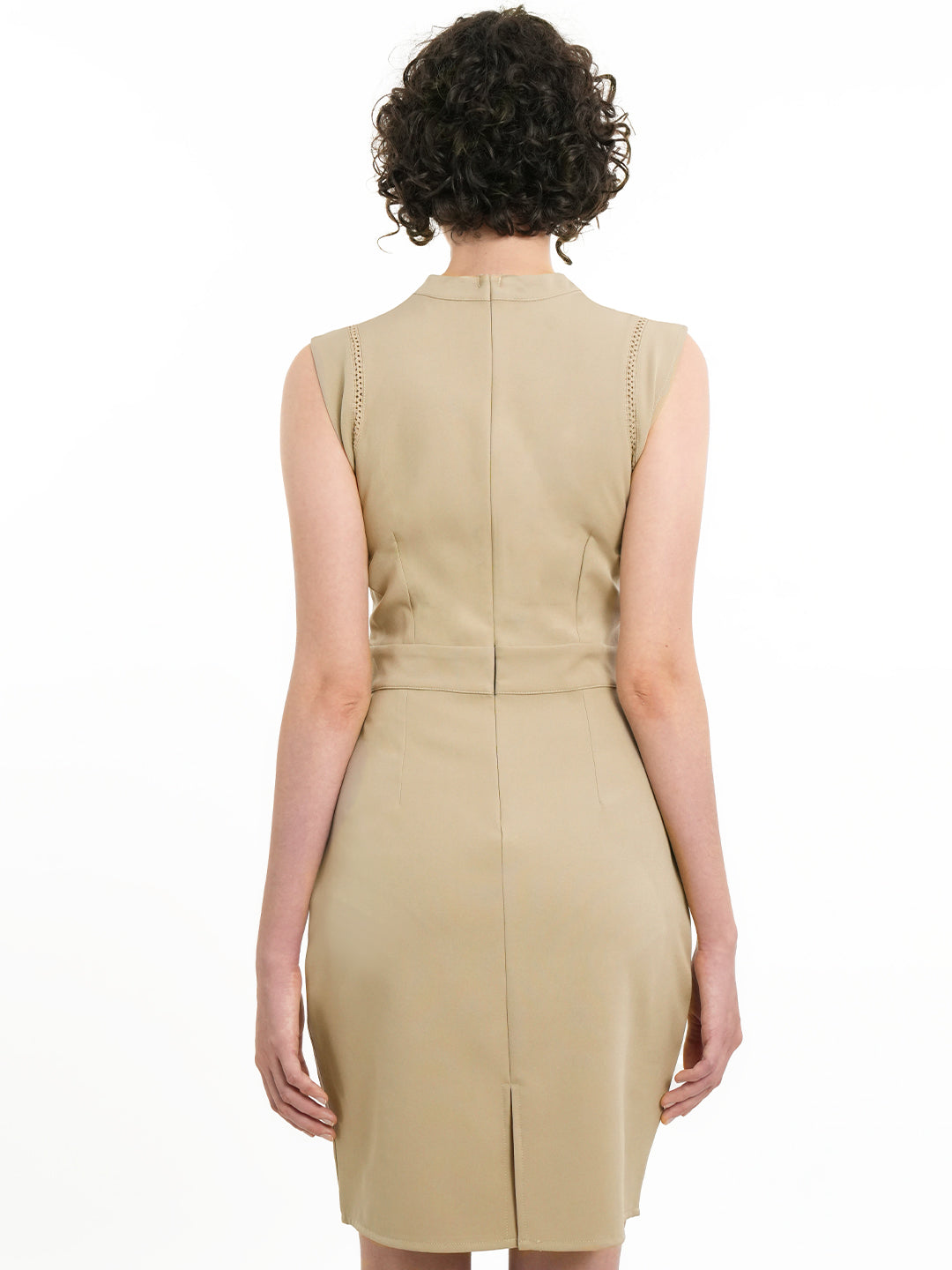 Elegant Formal Wear Sleeveless Beige Dress