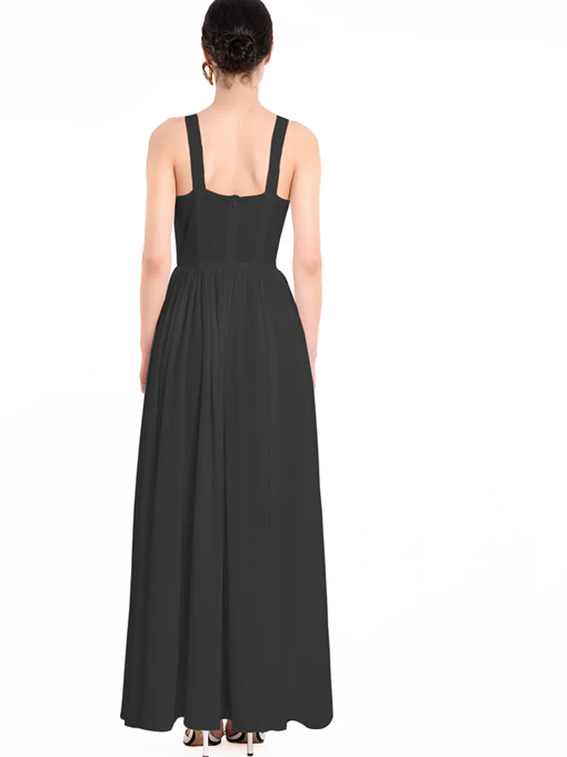 Evergreen Black Sleeveless Maxi Dress