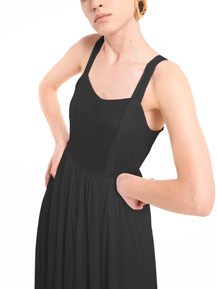 Evergreen Black Sleeveless Maxi Dress