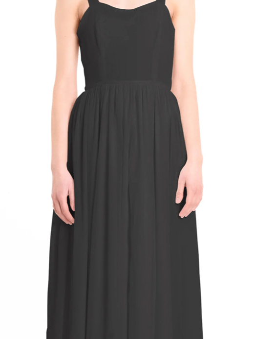 Evergreen Black Sleeveless Maxi Dress