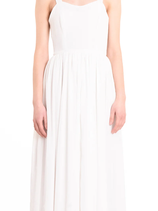 Evergreen White Sleeveless Maxi Dress