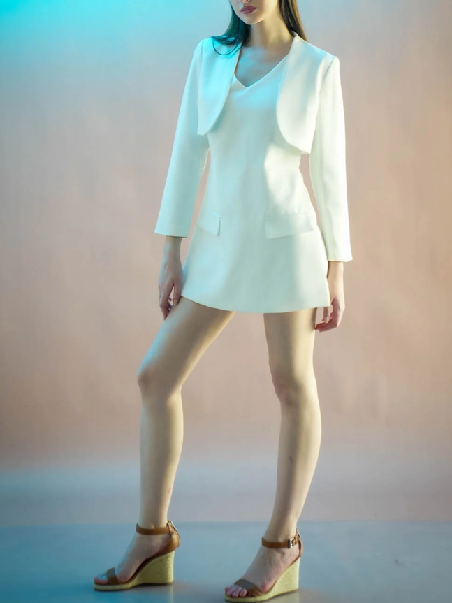 Exclusive Crop Blazer WIth Playsuit Dress Set