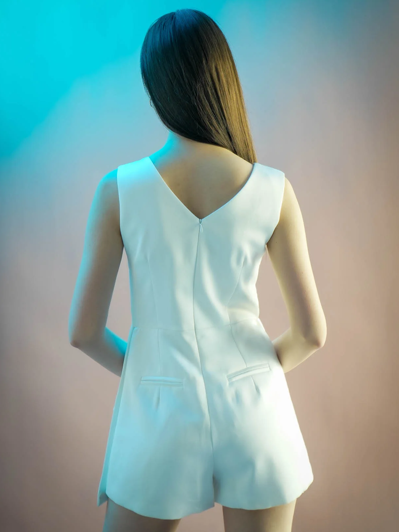 Exclusive Crop Blazer WIth Playsuit Dress Set