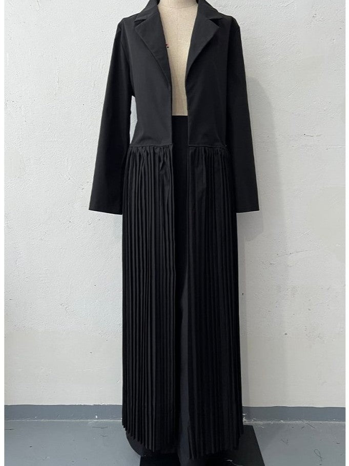 Formal Look Fringed Tailored Collar Long Blazer Pant Set