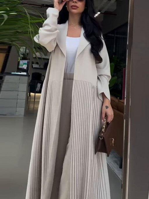 Formal Look Fringed Tailored Collar Long Blazer Pant Set