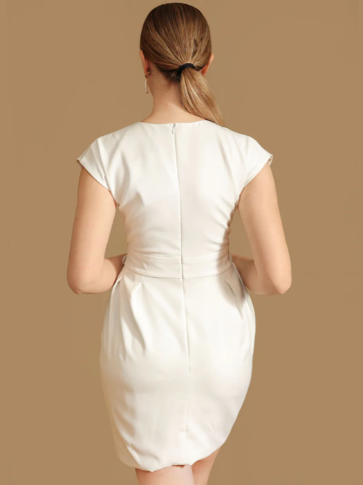New Arrival Front White Slit Dress