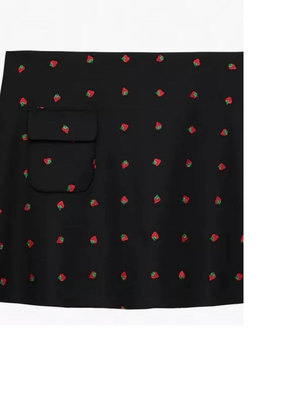 Quirky Strawberry Print Blazer Skirt Co Ord Set - Ships in 24 Hrs