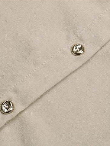 Simple Long Sleeve Khaki Dress