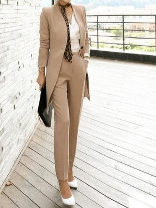 Slick Formal Wear Long Sleeve Pants Suit Set