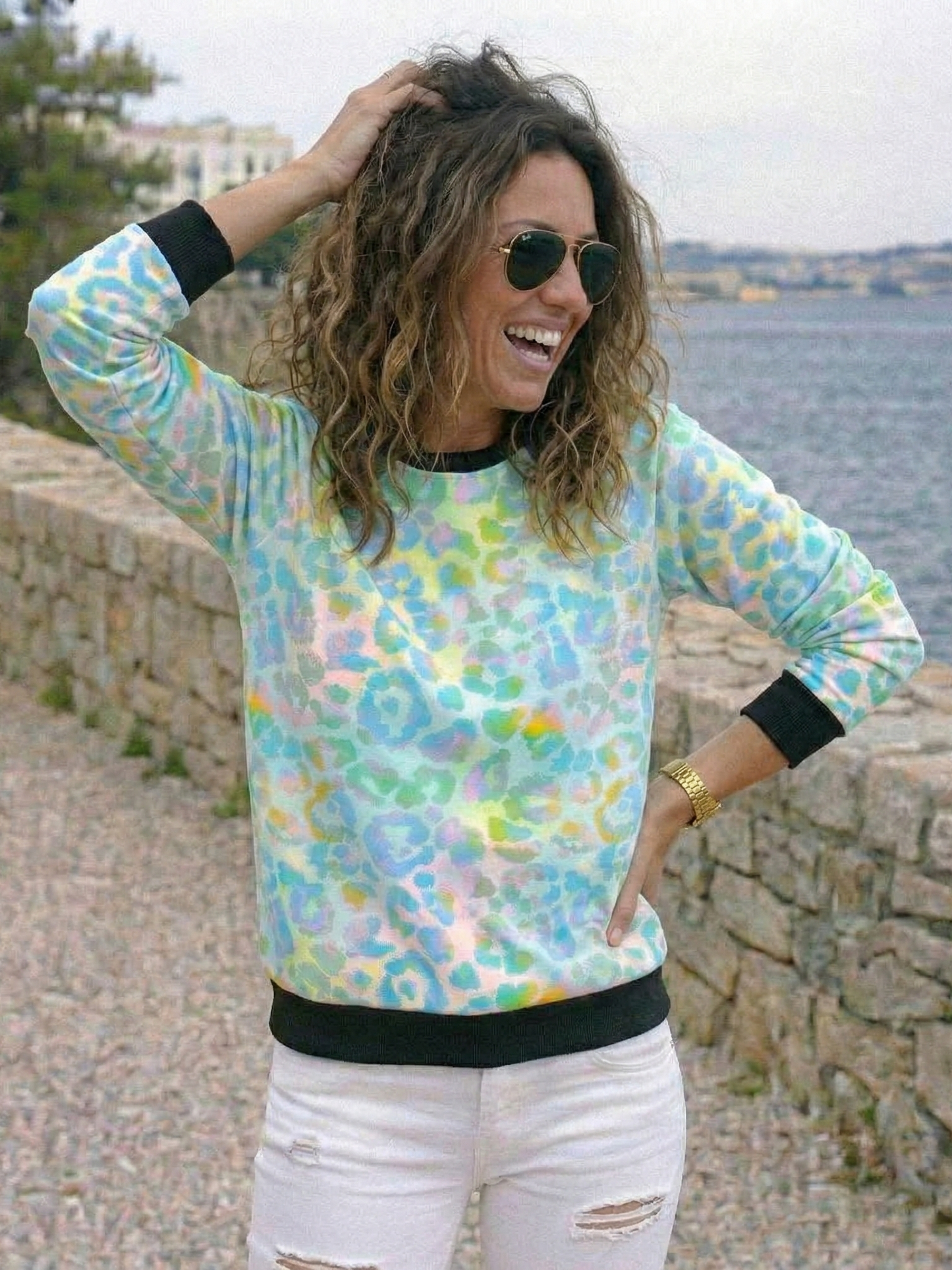 Smart Animal Print Multicoloured Sweatshirt