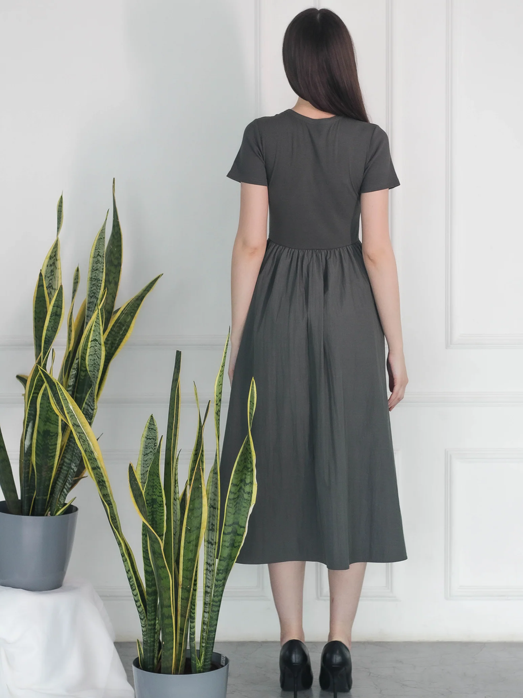 Smart Casual Charcoal Grey Dress