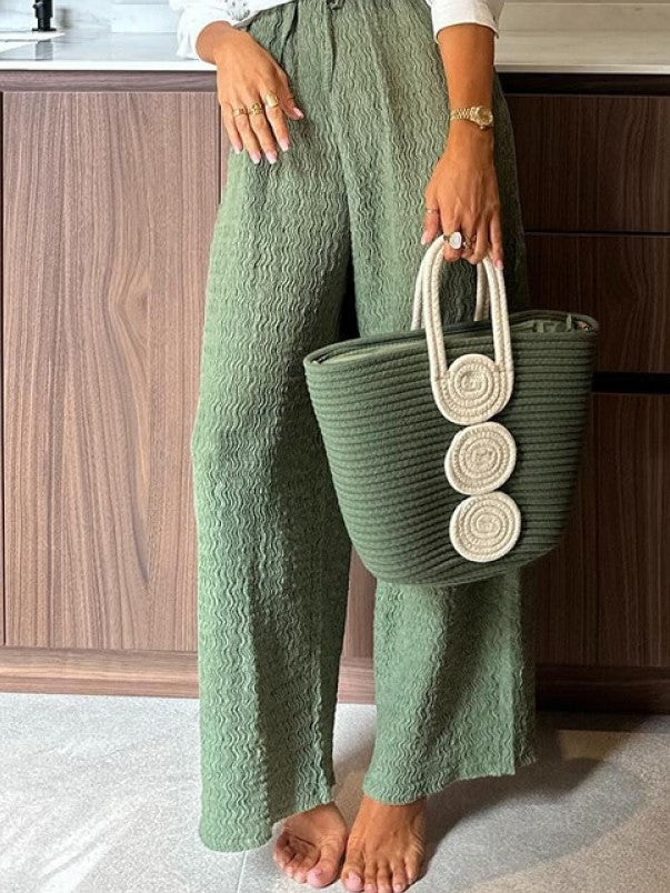 Smart Plant Print Green Casual Pant Co ord Set