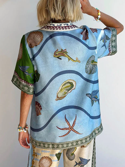 Smart Sea Theme Pants Co ord Set