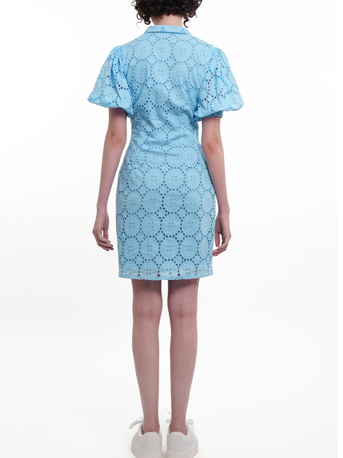 Summer Fashion Blue Short Shirt Dress