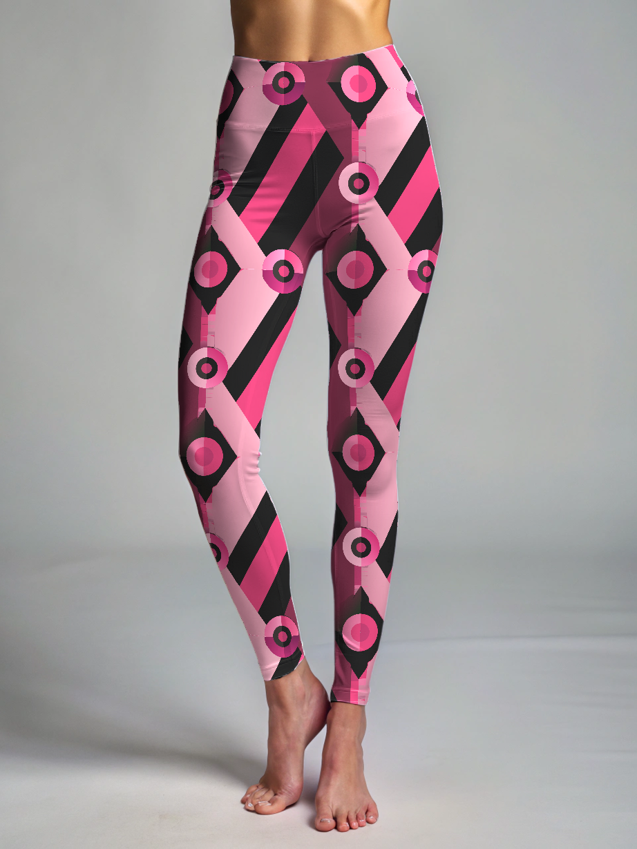 Stylish Abstract Print Premium Oversized Tee With Tummy Tuck Body Shaping Leggings Co-ord Set