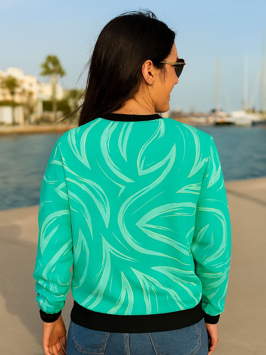 Pleasing Print Blue Sweatshirt