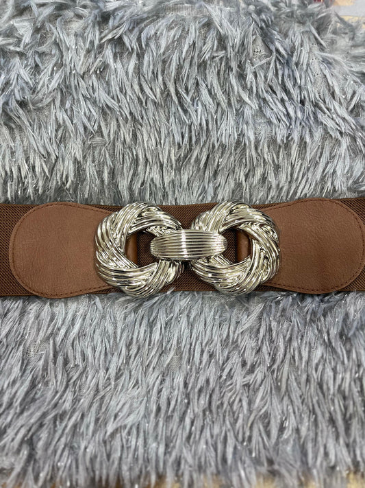 Classy Silver Buckle Brown Belt