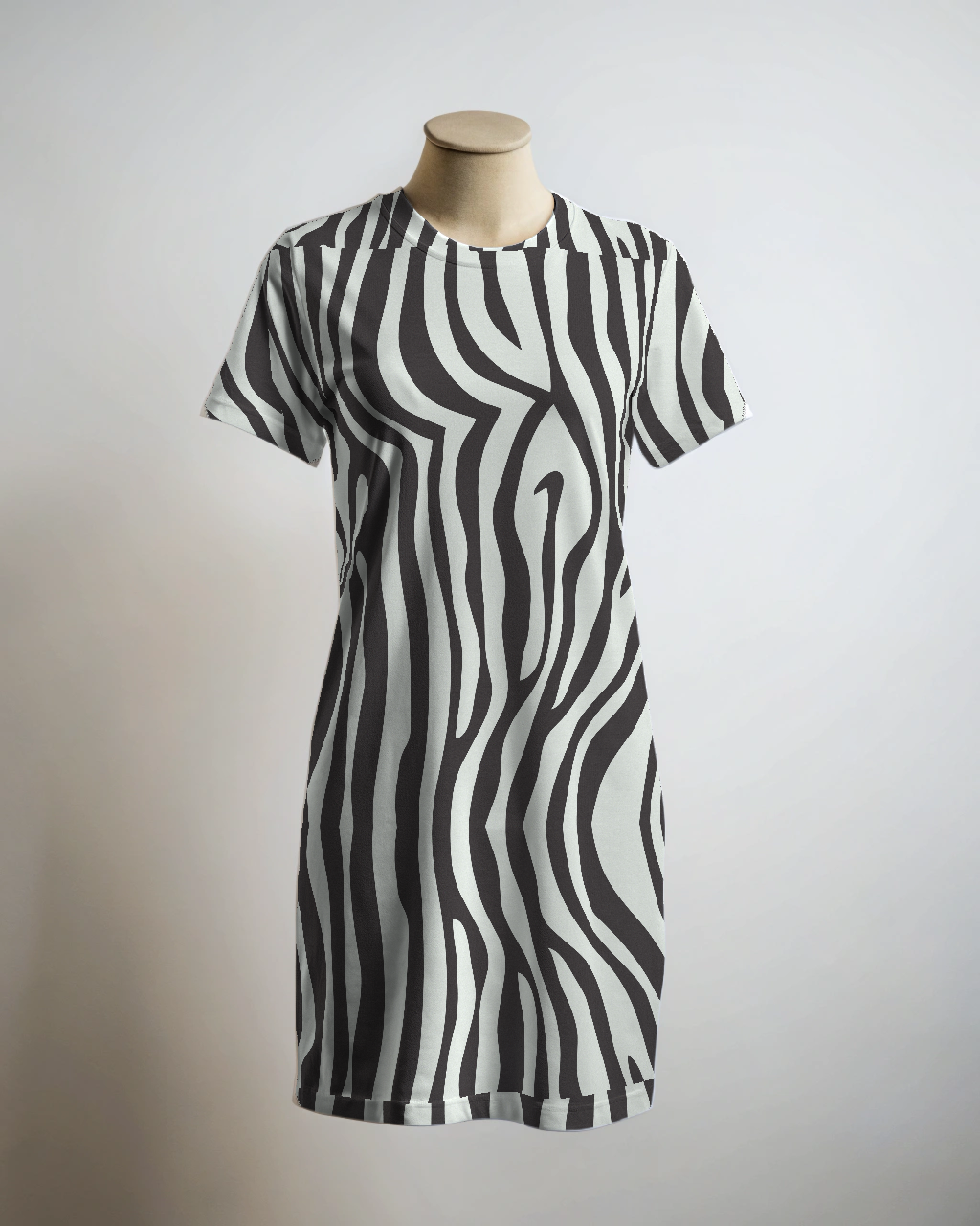 Stylish Comfort Wear Zebra Print T Shirt Dress