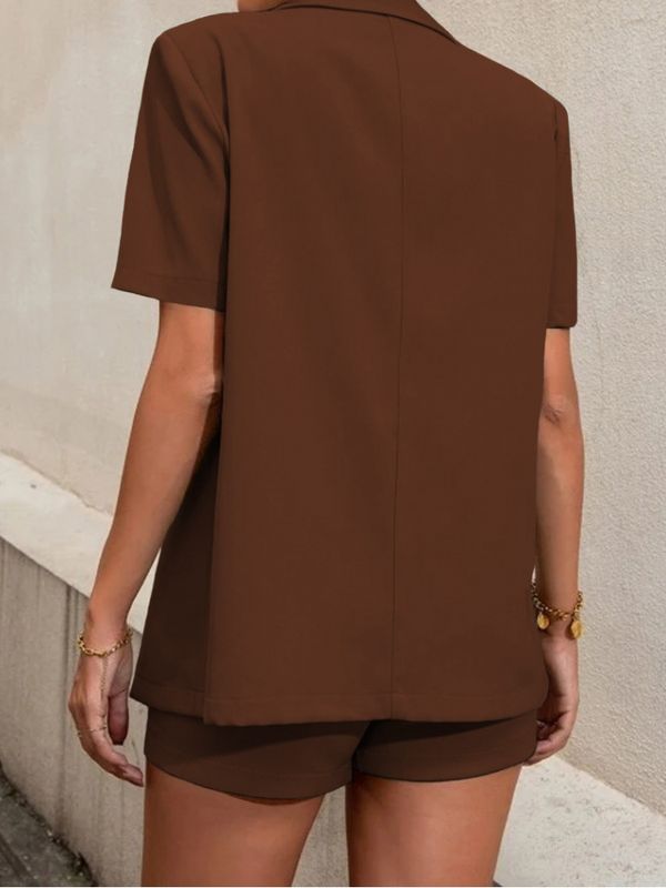 Fashionable Short Sleeve Co-ord Set With Shorts - Ships in 24 Hrs