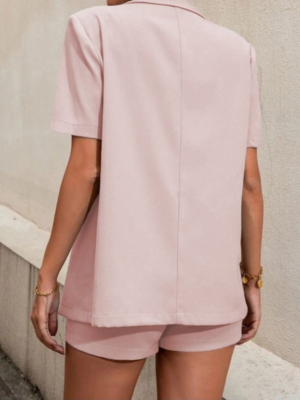 Fashionable Short Sleeve Co- ord Set With Shorts - Ships in 24 Hrs
