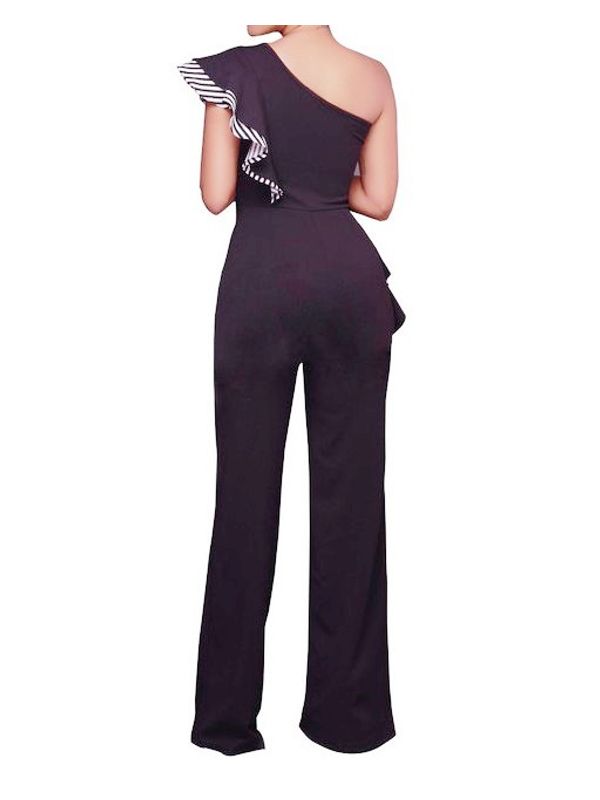 Inclined Shoulder Flouncing Sexy Romper - Ships in 24 hrs