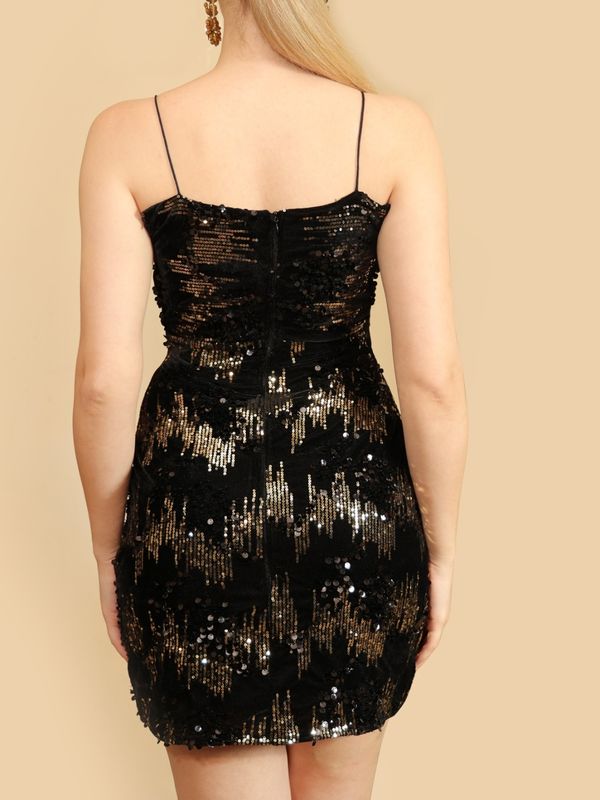 Stunning Sequin Black Party Mini Dress