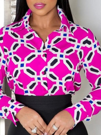 Fashionable Printed Shirt With Black Skirt Set