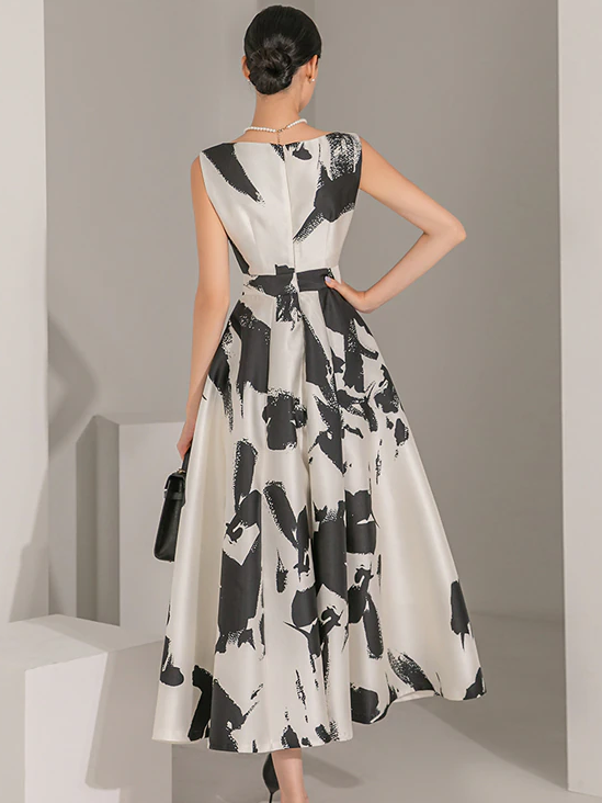 Retro Sleeveless Big Swing Sleeveless Party Dress