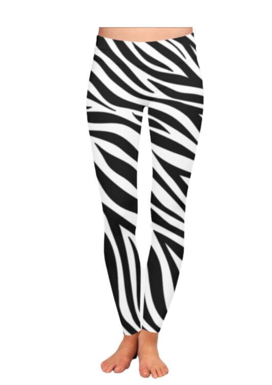 Smart Zebra Print High Waist Body Shaping Black Leggings