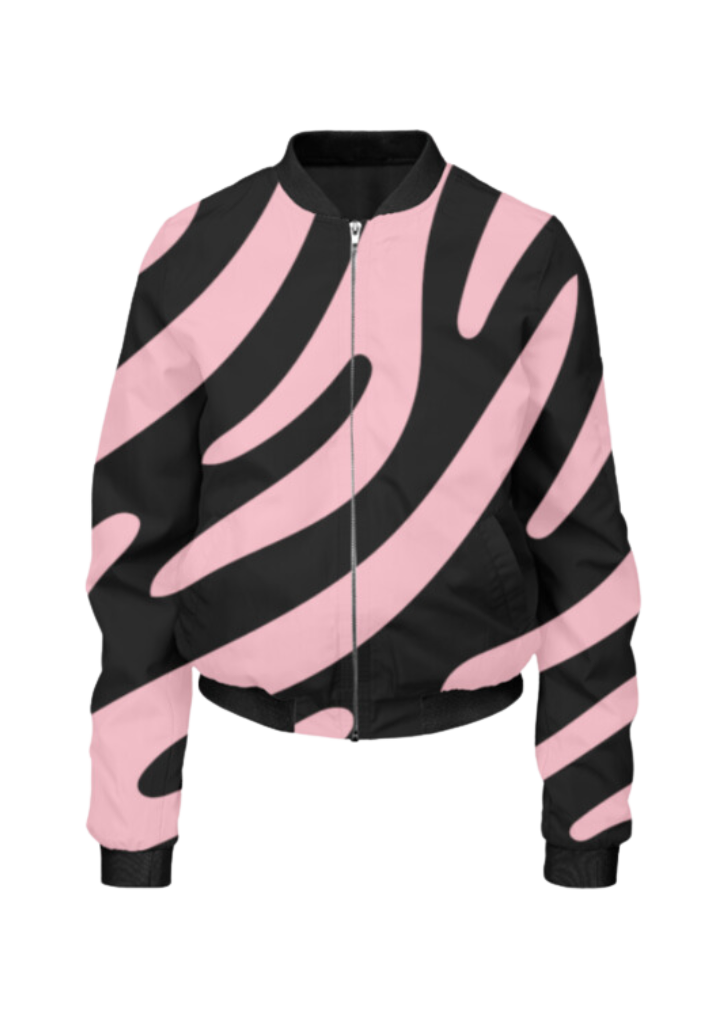 Smart Zebra Print Pink Bomber Jacket