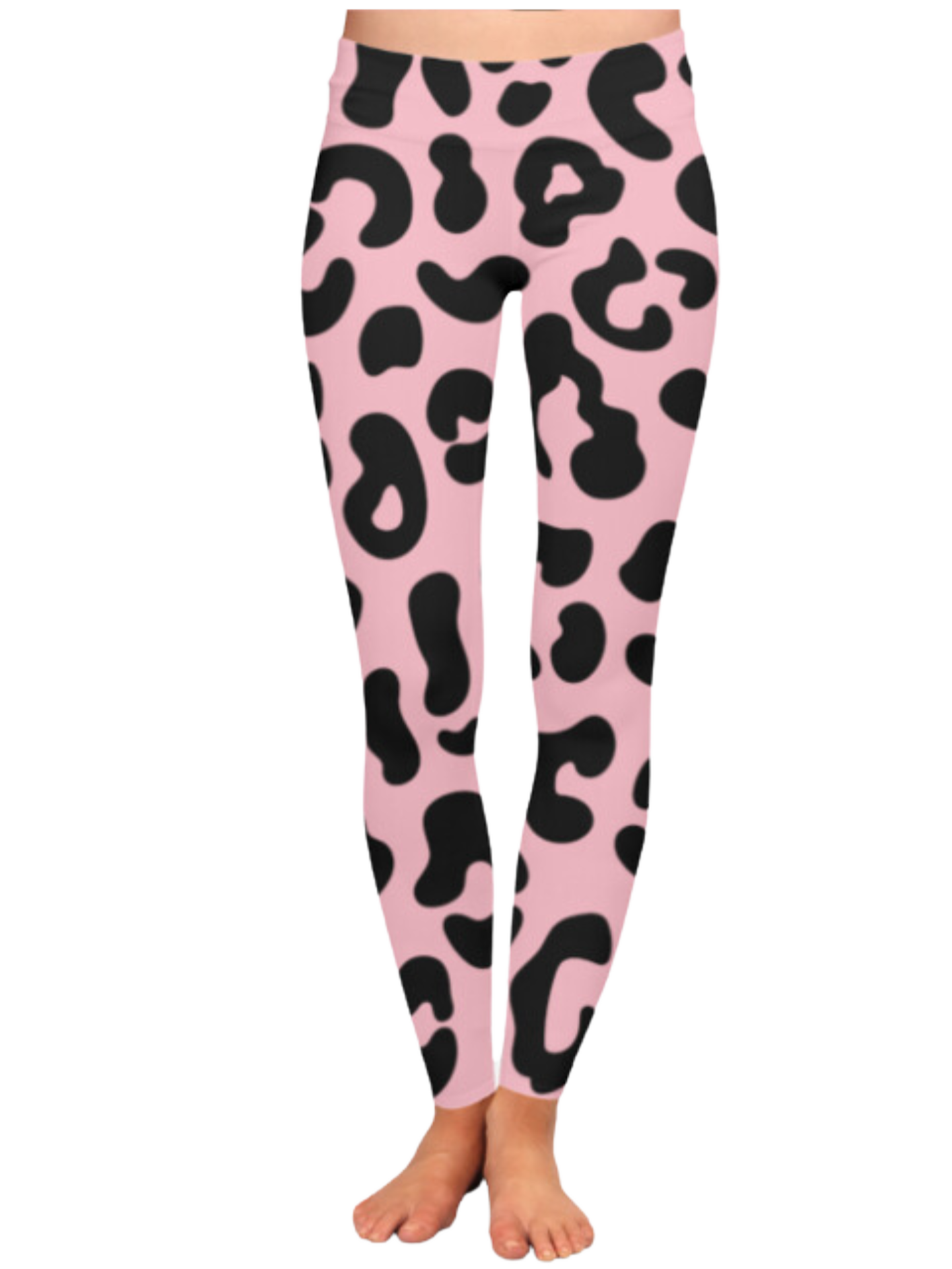 Chic Leopard Print High Waist Body Shaping Pink Leggings