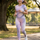 Sweet Pastel Gradient Print | Activewear Coord Set Tshirt With Tummy Tuck Leggings | Multi Sport | Odour Free