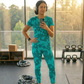 Modern Abstract Print | Activewear Coord Set Tshirt With Tummy Tuck Leggings | Multi Sport | Odour Free