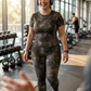 Bestseller Woven Print | Activewear Coord Set Tshirt With Tummy Tuck Leggings | Multi Sport | Odour Free