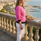 Classy Self Print Pink Sweatshirt