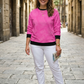 Classy Self Print Pink Sweatshirt