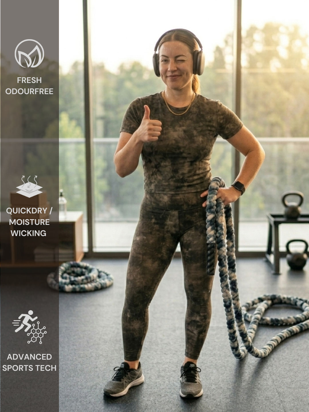 Bestseller Woven Print | Activewear Coord Set Tshirt With Tummy Tuck Leggings | Multi Sport | Odour Free