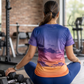 Beautiful Sky Print | Activewear Coord Set Tshirt With Tummy Tuck Blue Leggings | Multi Sport | Odour Free