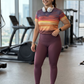 Appealing Rays Of Sun Print | Activewear Coord Set Tshirt With Tummy Tuck Brown Leggings | Multi Sport | Odour Free