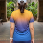 Stunning Gradient Print | Activewear Coord Set Tshirt With Tummy Tuck Blue Leggings | Multi Sport | Odour Free