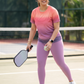 Charming Gradient Print | Activewear Coord Set Tshirt With Tummy Tuck Purple Leggings | Multi Sport | Odour Free