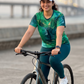 Lovely Fluid Art Print | Activewear Coord Set Tshirt With Tummy Tuck Green Leggings | Multi Sport | Odour Free