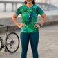 Lovely Fluid Art Print | Activewear Coord Set Tshirt With Tummy Tuck Green Leggings | Multi Sport | Odour Free