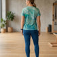 Incredible Fluid Art Print | Activewear Coord Set Tshirt With Tummy Tuck Leggings | Multi Sport | Odour Free